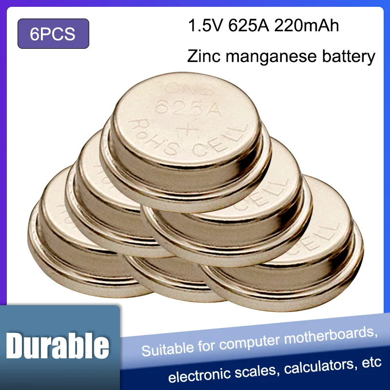 6ชิ้น/ล็อต1.5V 625A แบตเตอรี่อัลคาไลน์กระดุม220mAh LR9 V625U L1560 EPX13 MR09 E625G M20 RPX625 AG625สำหรับกล้อง