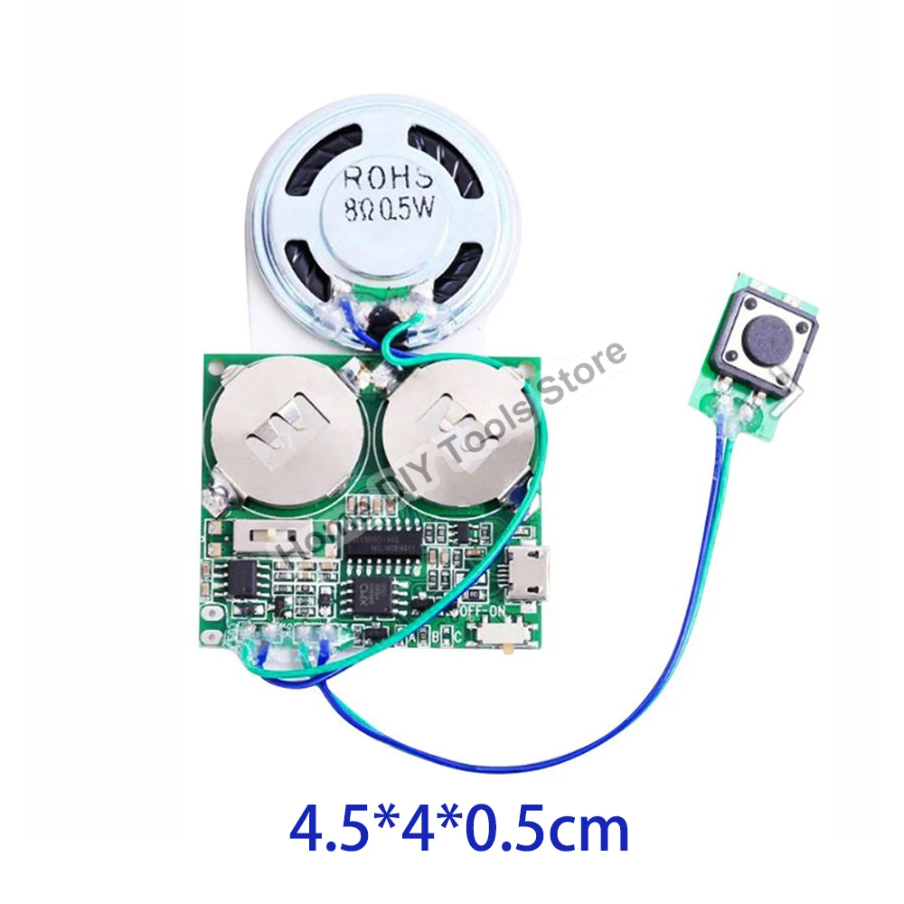 Módulo de sonido DIY Micro USB grabable chip de sonido 8M memoria altavoz hablando caja de reproductor de música programable