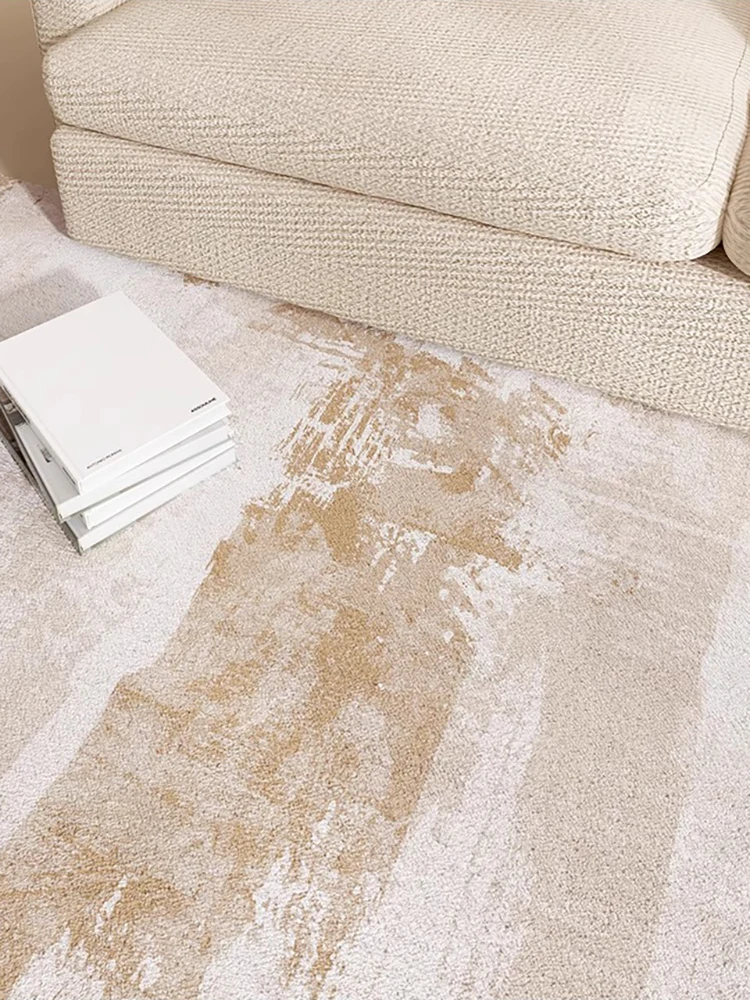 Imagem -05 - Luxuoso Creme Tapete Listrado Tapetes Personalizáveis Sala de Estar Confortáveis Tapetes Macios Quarto Art Cloakroom Rug Extra Grande