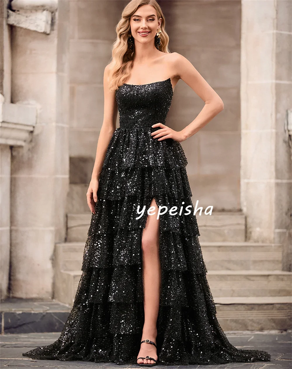 Customized Jiayigong  Organza Ruffle Engagement A-line Strapless Bespoke Occasion Gown Long Dresses