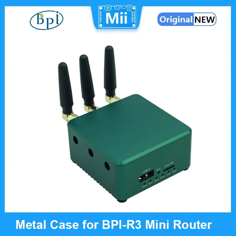 Caja de metal para mini enrutador Banana Pi BPI-R3, placa demoníaca con antena Wifi