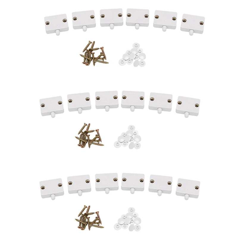 BHTS-18Pcs Door LED Switch For Closet Light,Normally Closed Cabinet Electrical Lamp Switches,For Closet Pantry Cabinet White
