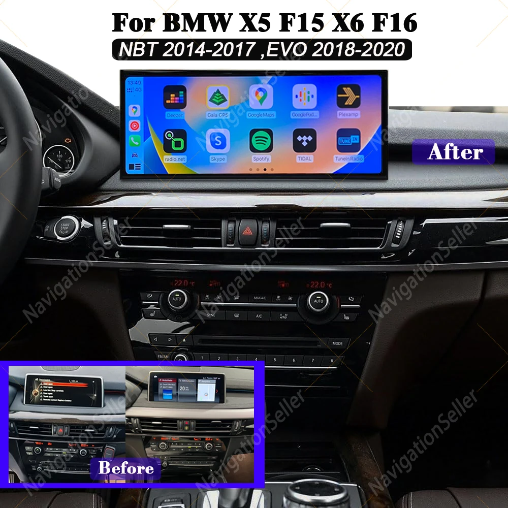 

15.8 inch Android Screen For BMW X5 F15 X6 F16 2014-2020 Auto Radio Carplay Multimedia Gps Navigation Head Unit Qualcomm 680 BT