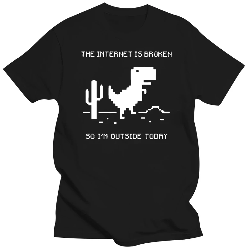 The Internet Is Broken Web Page Computer Dinosaur T-shirt Funny Birthday Gift For Men Boyfriend Husband Programmer Geek T Shirts