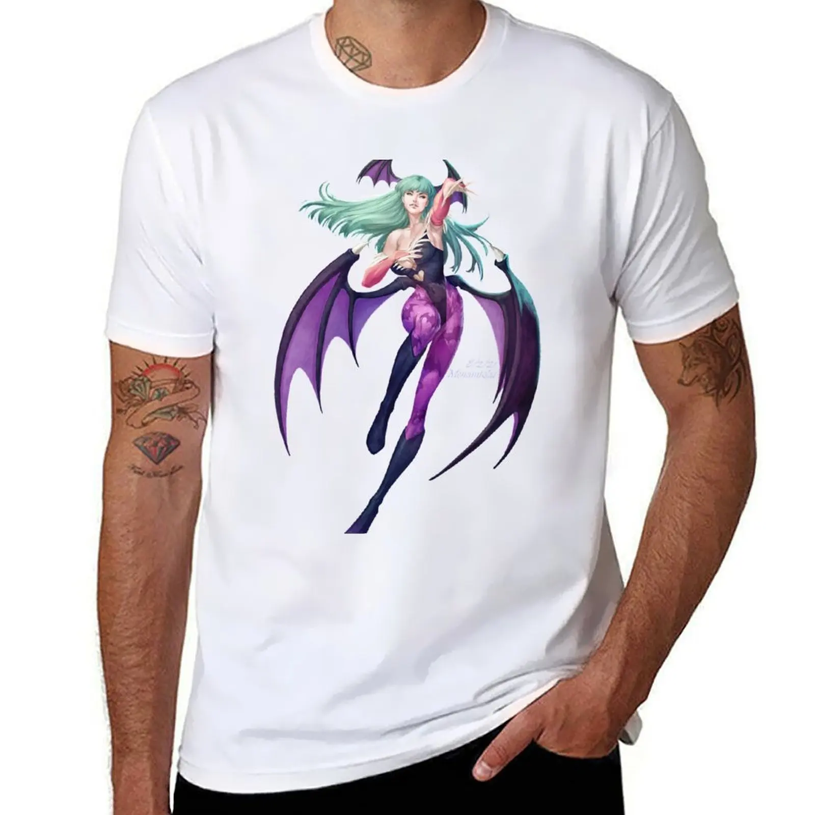 

t shirt graphic cotton shirts man brand t luxury 100% for Aensland Morrigan men T-Shirt