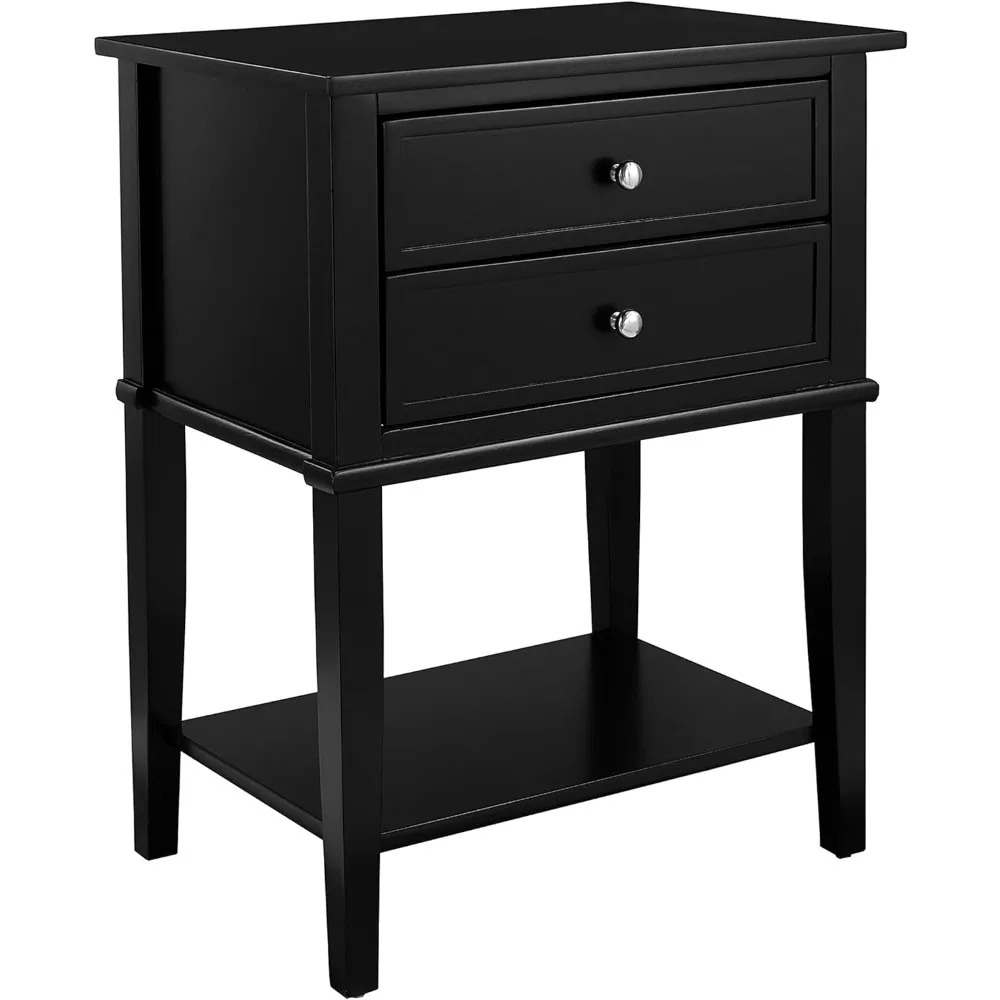 Franklin Accent Table 2 Drawers, Black