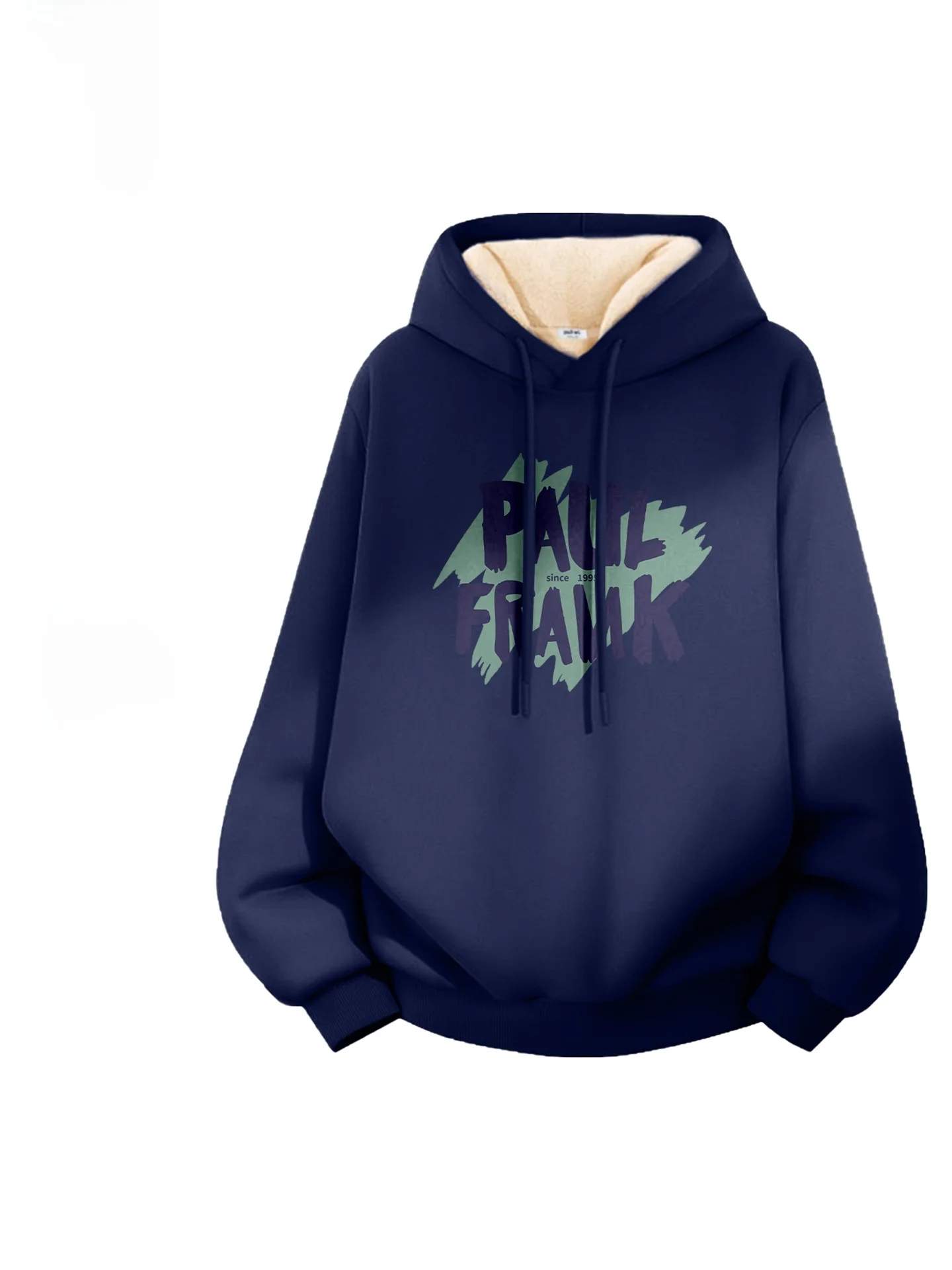 

Fce Lined Hoodie Thiened Lamb Velvet Jaet for Men Casual Winter Warm Sweatirt Youthful Sle Long Sve