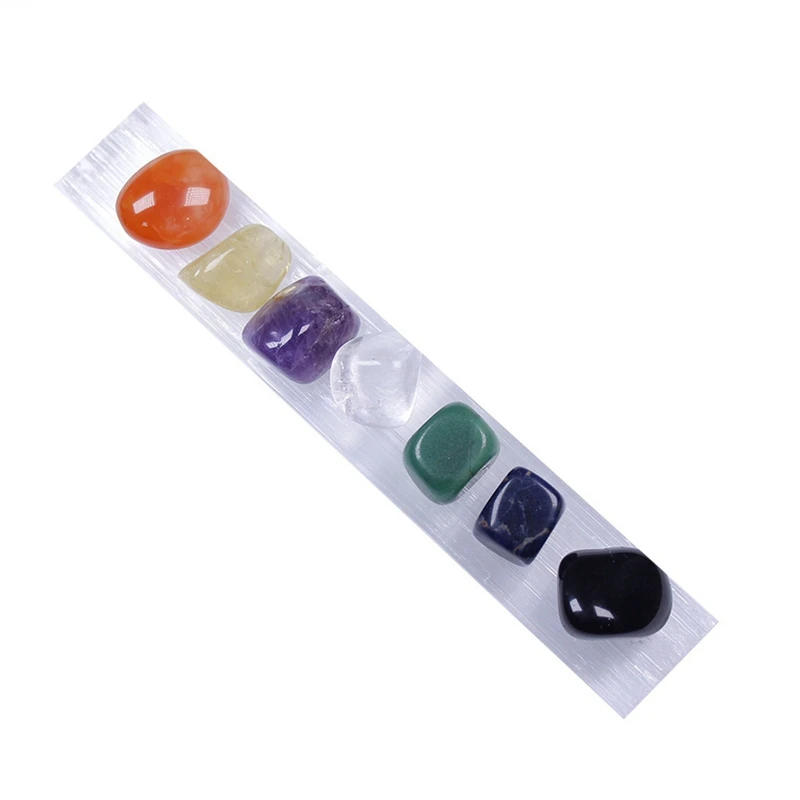 Natural Selenium Stone Chakra Jewelry Pendulum Crystal Crushed Stone Colorful Gemstone Ornaments Seven-Color Energy Gems