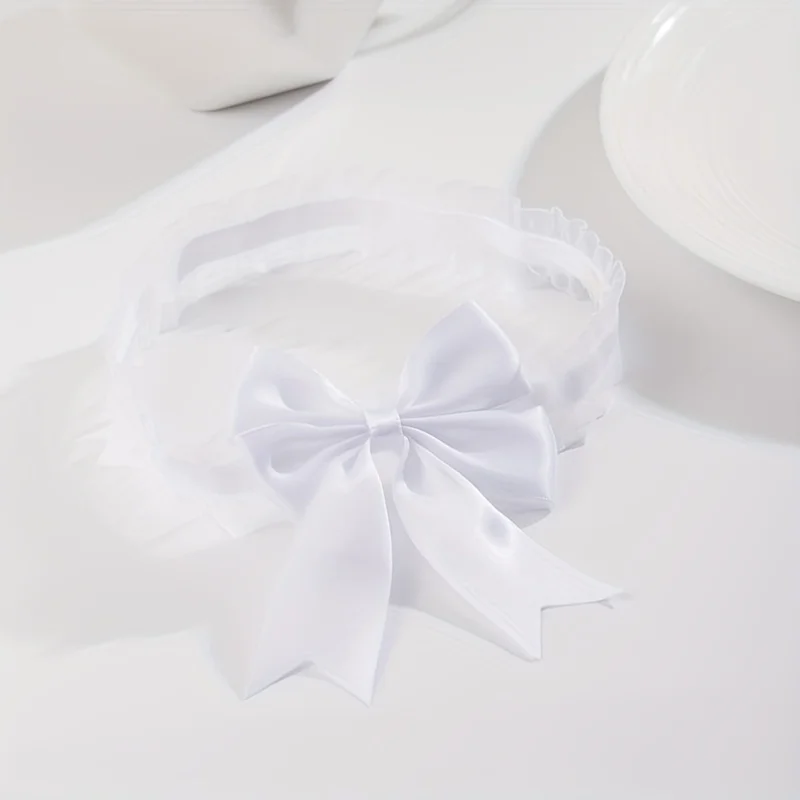 1PC White Lace Bow Garter, Elegant Bridal Leg Ring Pendant, Thigh Chain, Wedding Suspender Belts Accessory