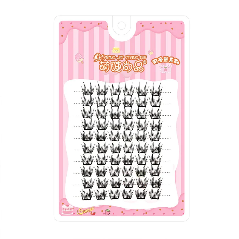 60 クラスター超薄型ラッシュストリップ目に見えないクラスターまつげ液体ボンドまつげで無重力の自然な延長効果を実現