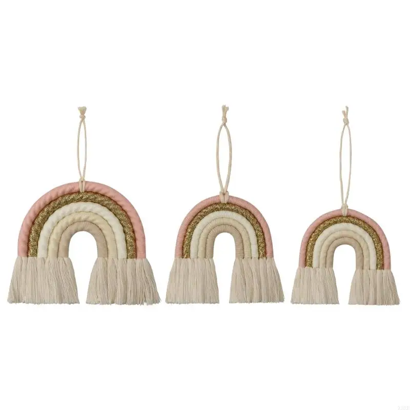X5XE Rainbow Wall Hanging Decor Decorative Boho Wall Ornament for Birhday Party Baby Room Nursery Classroom Wide Applications