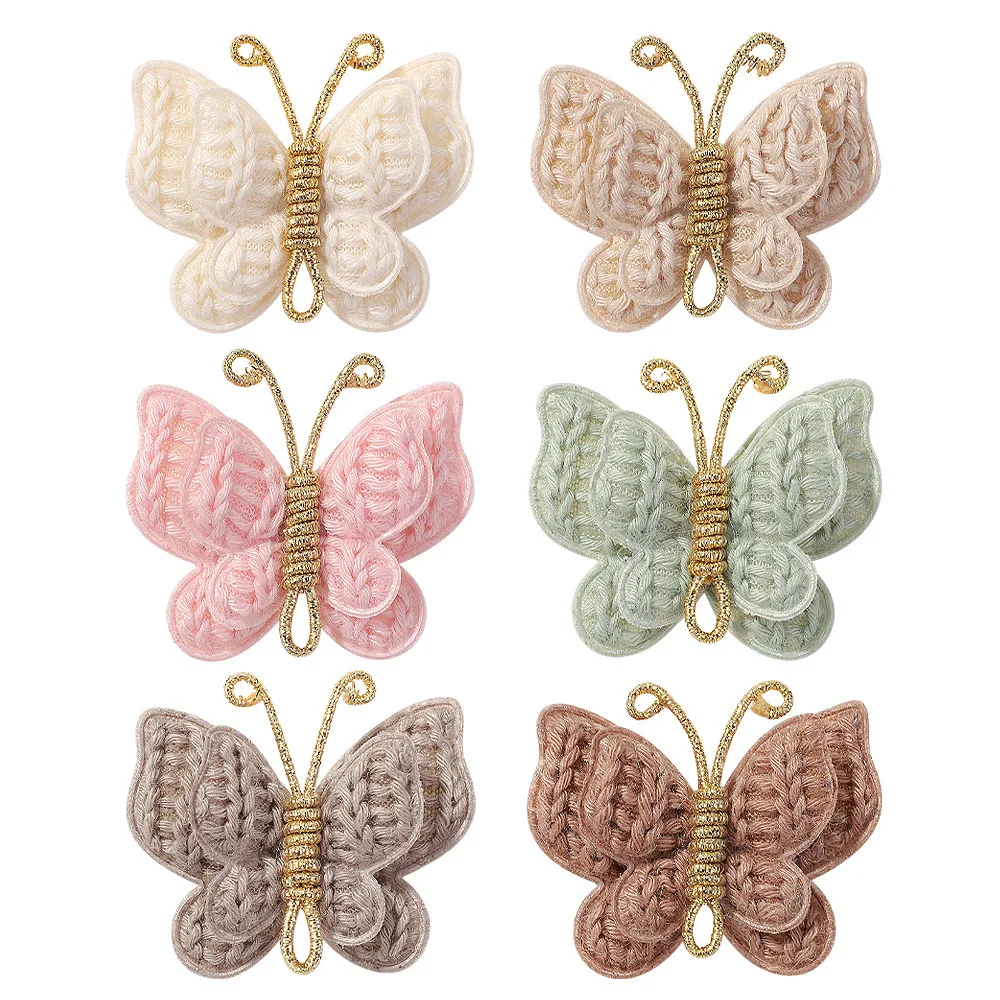 2PCS New Fashion Handmade Woven Butterfly Cute Hair Clips Girls Hairpins Hair Accessories Barrettes Kid Headdress