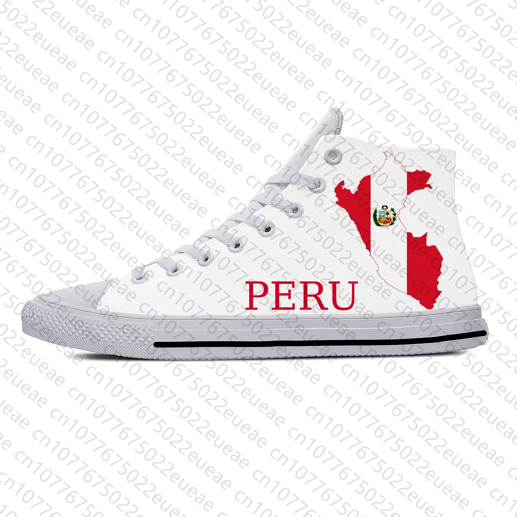 Peru Flagge High Top Sneakers Herren Damen Teenager Freizeit schuhe Leinwand Laufschuhe 3d gedruckt atmungsaktiven leichten Schuh