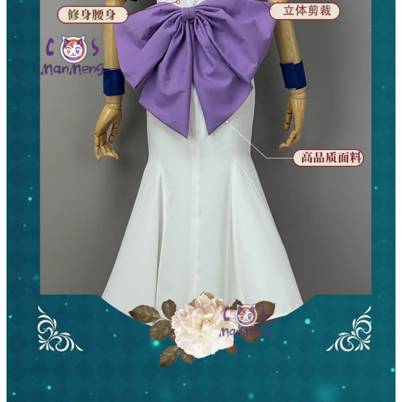 أزياء أنيمي هيغوراشي عندما يبكون ريوغو رينا ريوغو رينا التأثيرية للنساء فستان طويل أنيق وربطة عنق زي حفلات الهالوين