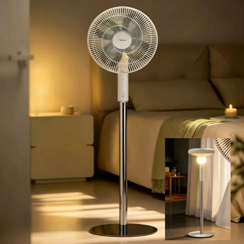 Midea Lucky Clover Sleep Fan AI Energy Saving Vertical Fan, Silent Air Circulation Fan with Ambient Light for Living Room