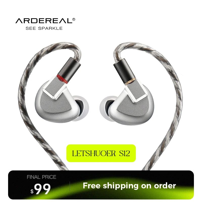 

Ardereal Letshuoer S12 in-Ear Earphone14.8mm Planar Magnetic Driver in Ear Monitors HiFi Wired Headphone Gaming Earbuds