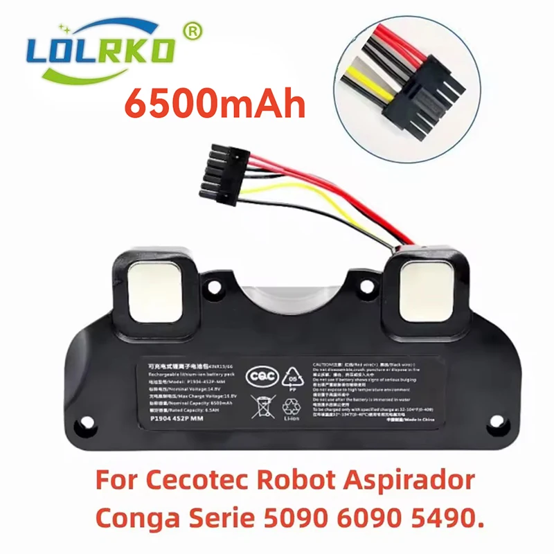 14.8V 6500mAh 100% New CECOTEC CONGA 5090 6090 5490 Mopping Robot Battery Pack Netease Intelligent Manufacturing NIT Model