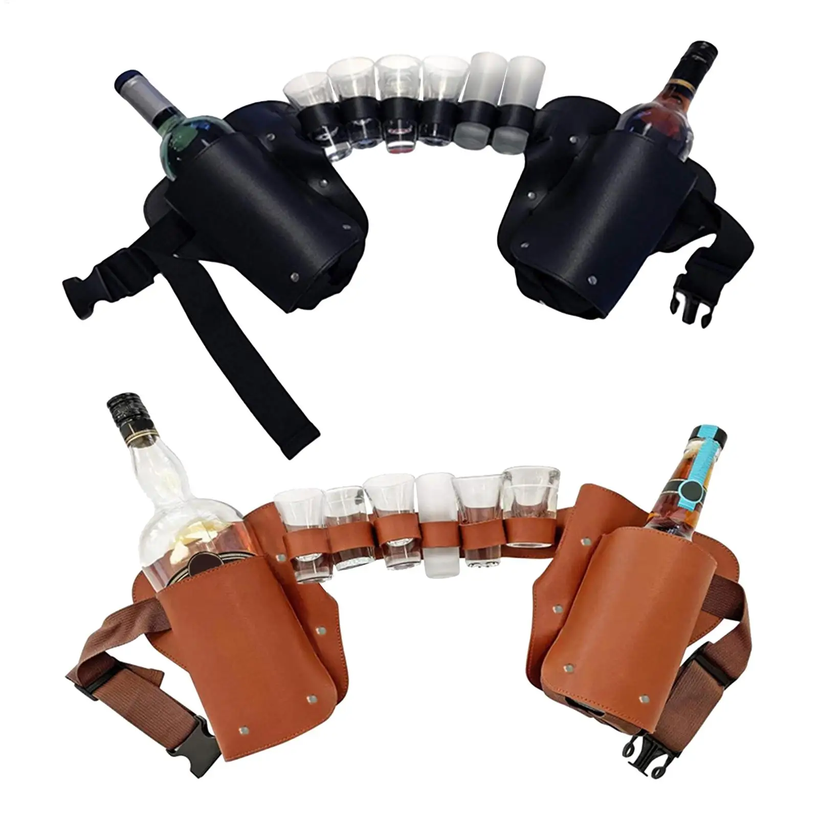 Waist beer bottle waist bag Adjustable Drink Holder for camping Portable Beer Belt Bag Wine Bottles Can Holder Waist Pack Bag