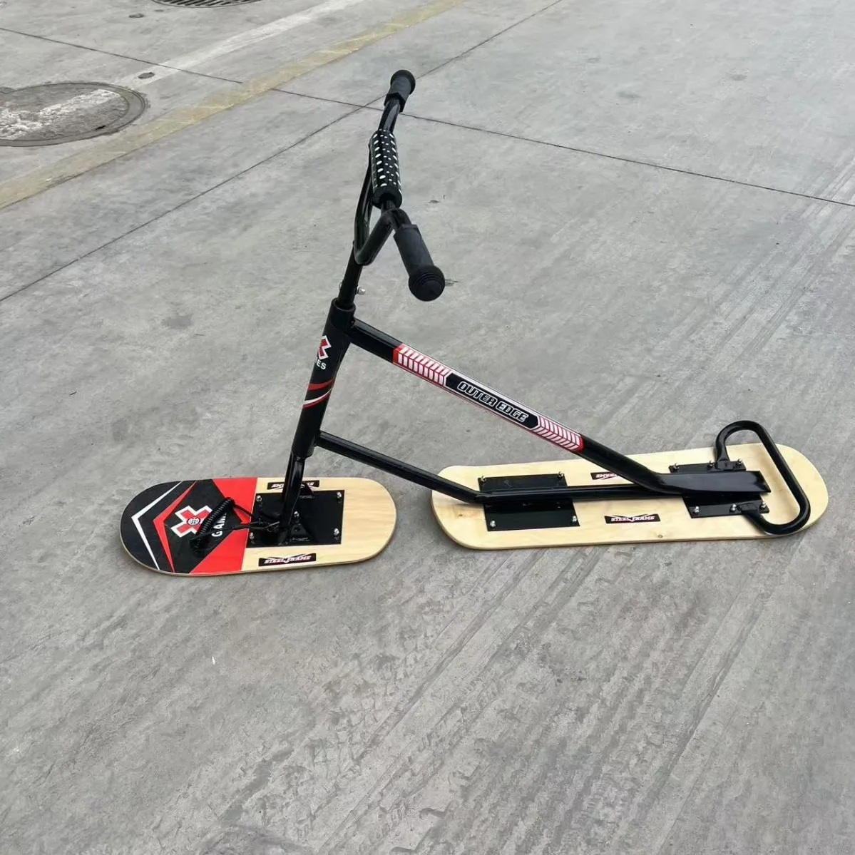 Adult ski bike thickened aluminum ski board thickened aluminum ski cart factory direct sales