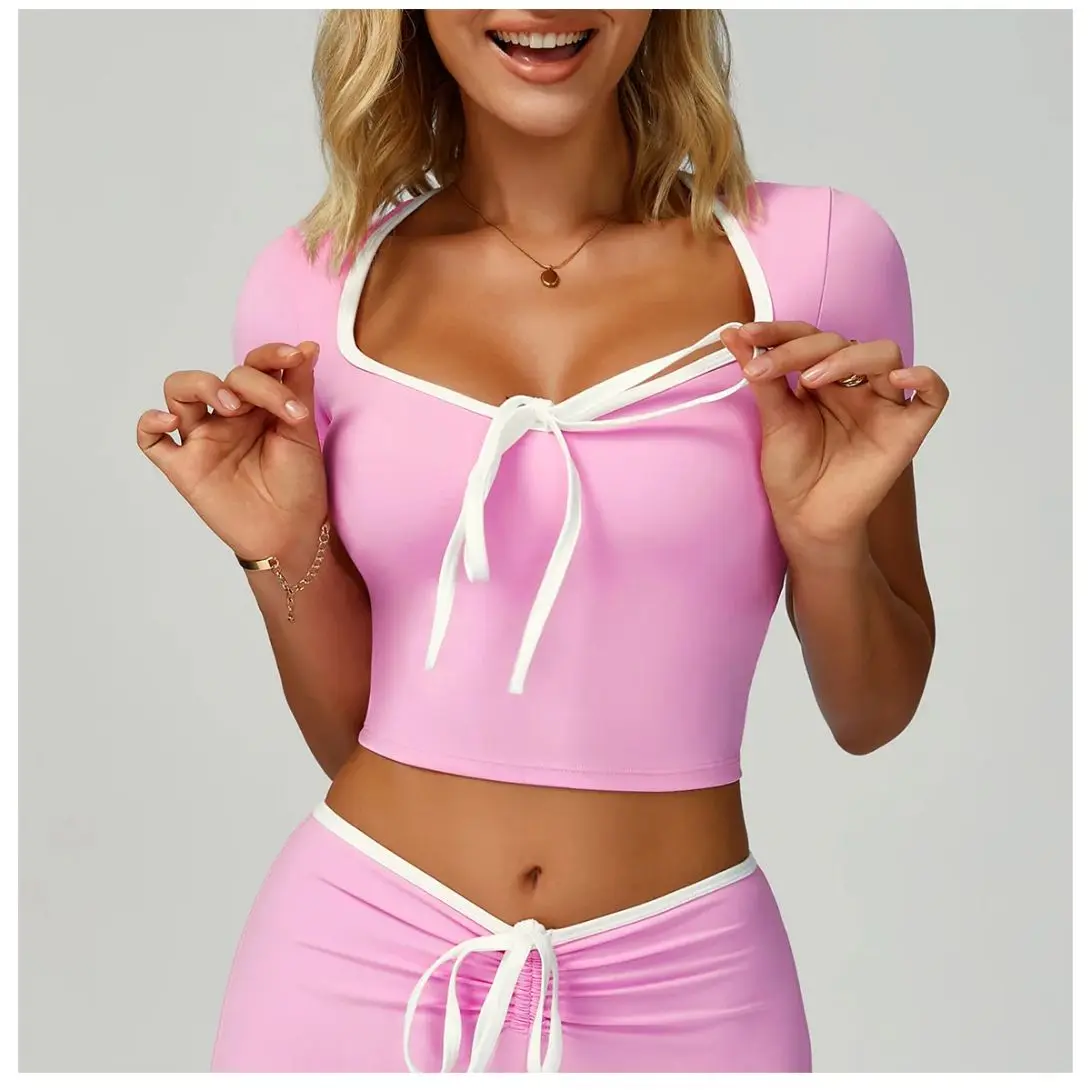 

Yoga Top Sport T Shirts Women Fitness Clothes Short Sleeve Yoga Shirt Gym Top Workout Running Active Sportwear Tops