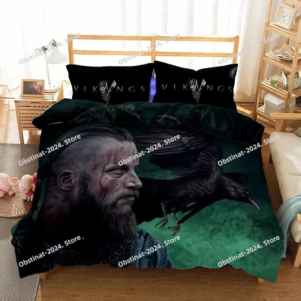 فايكنغ ليجند مزدوج 3 قطعة طقم سرير Femir Winnick Standen Brighton Gusta S.Single 2 قطعة المخدة غطاء لحاف Kint المنسوجات المنزلية
