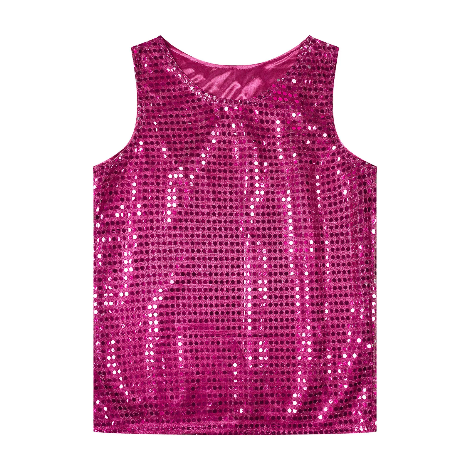 Mens Sequins Nightclub Tank Tops Sleeveless Loose Tops Shiny Christmas Stage Performance Modern Jazz Daning Clubwear Waistcoat