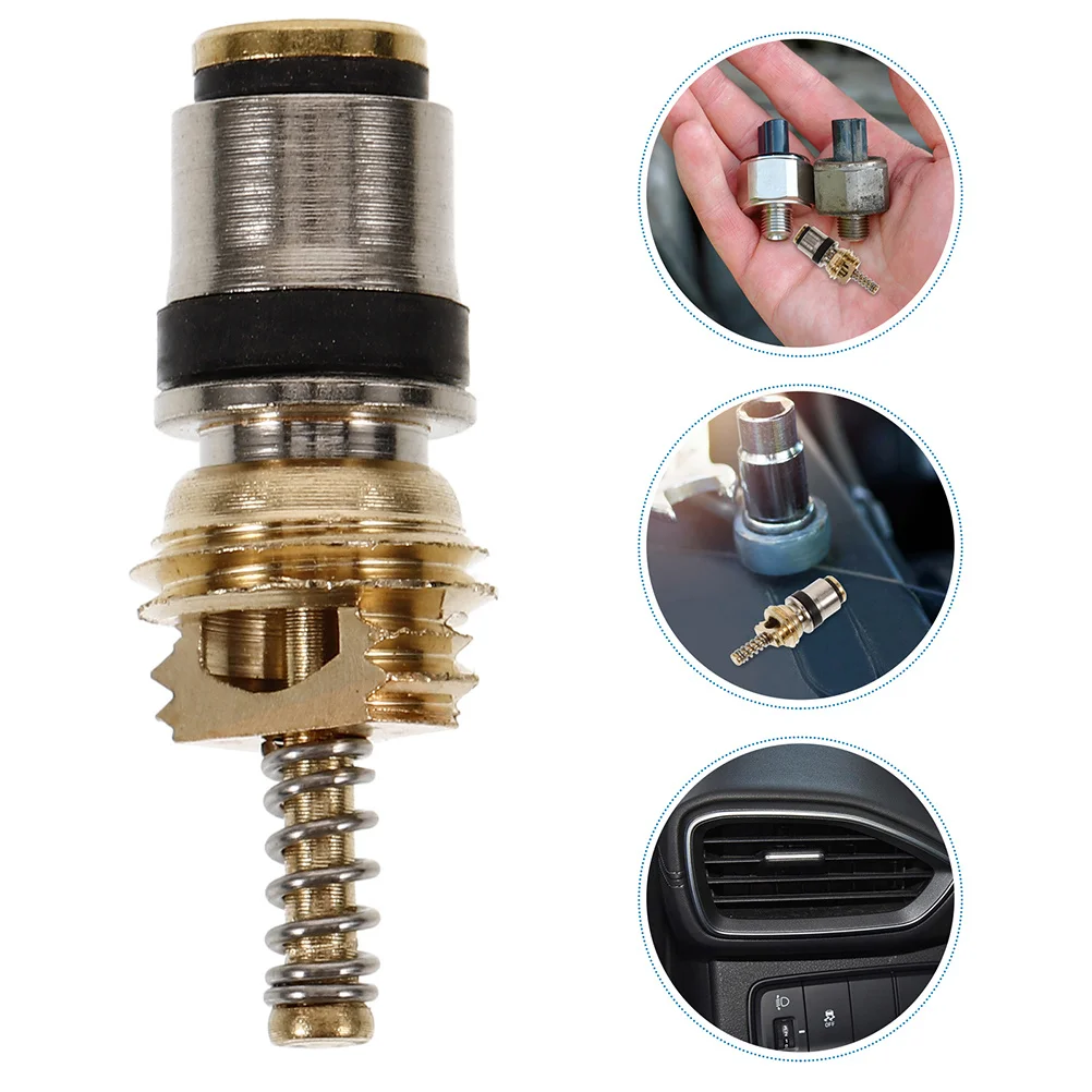 

10Pcs Car Air Conditioning Valve Core Kit Copper Valve Core for Precise Refrigerant Charging High Low Pressure Automotive Air