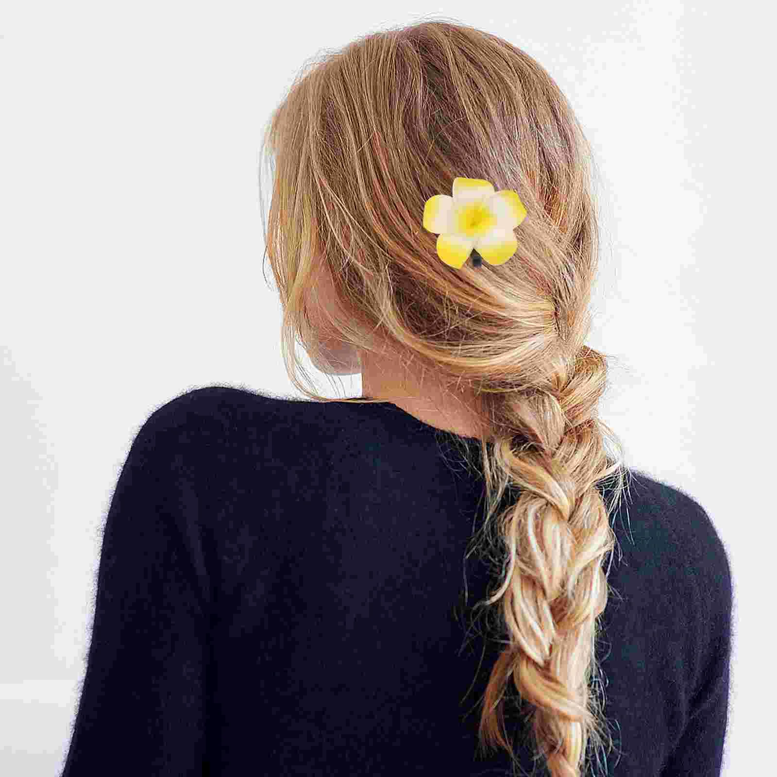 24 Pcs Womens Swimsuits Hawaiian Flowers for Hair Hairpin Plumeria Clip Accessories Women's