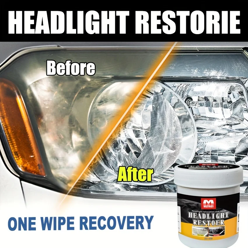 Car Headlamp Polishing Compound for Yellowing, Scratches & Oxidation - Bright Finish Plastic Lens Repair Solution, Universal