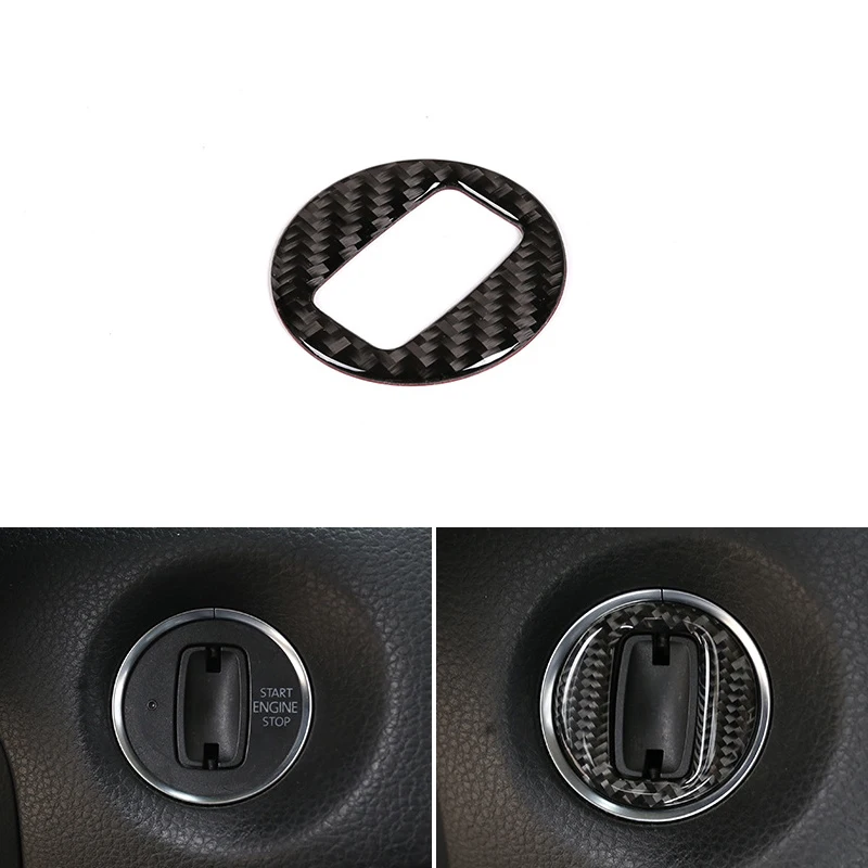 Real Carbon Fiber Car Styling Ignition Switch Key Hole Ring Cover Trim For VW Touareg 2011 2012 2013 2014 2015 2016 2017 2018