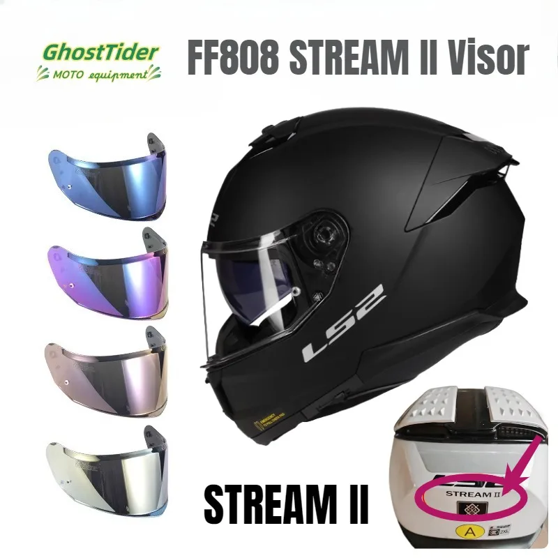 For LS2 STREAM II Visor Motorcycle Helmet Lens FF808 Anti-fog Patch Helmet Color Visors Silver Lens Replacement Accessories