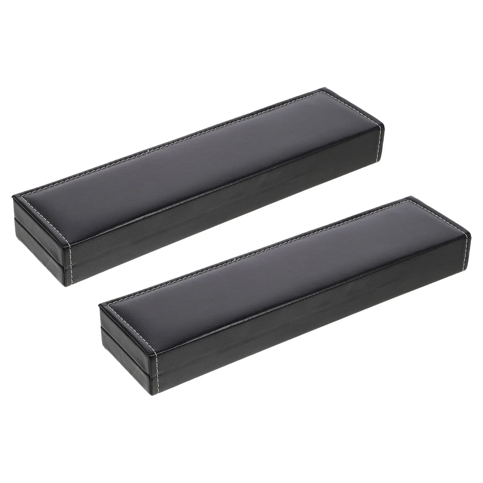 

2Pcs Watch Storage Case Black PU Crystal Pattern Single Slot Travel Jewelry Organizer Box Bracelet Necklace Holder Wedding