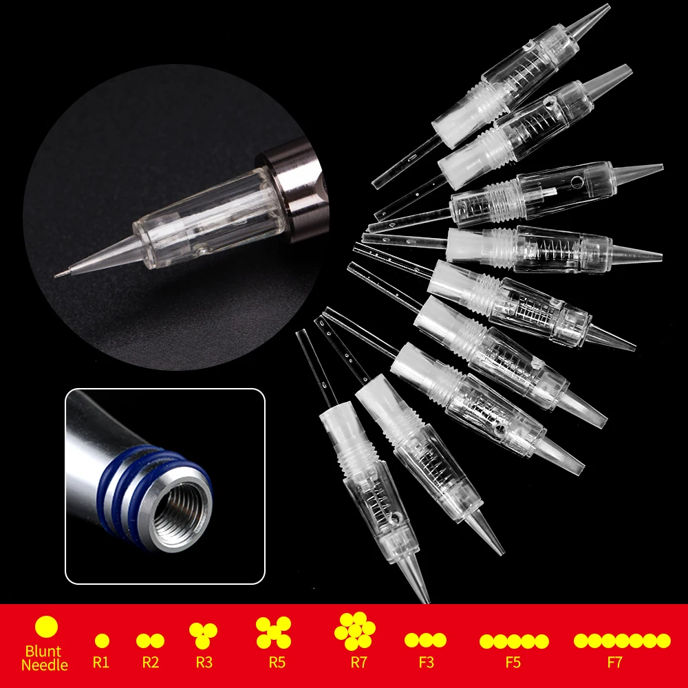 20Pcs Tattoo Needle Cartridge Microneedling baionetta R1 R2 R3 R5 R7 ago per trucco permanente sopracciglio Lip Eyeliner Machine