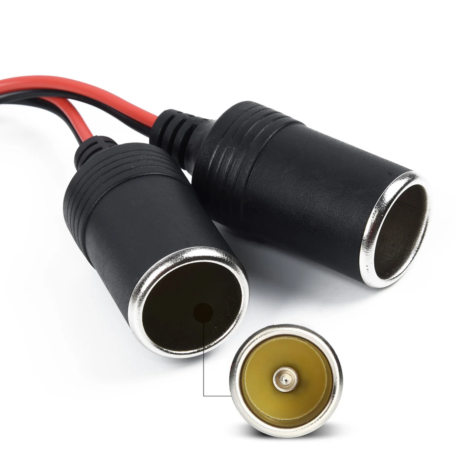 Double Power Dual Car Socket Adapter Charger Splitter 2 Way 120W 12 24V with LED Charging Indicator and 10A Current