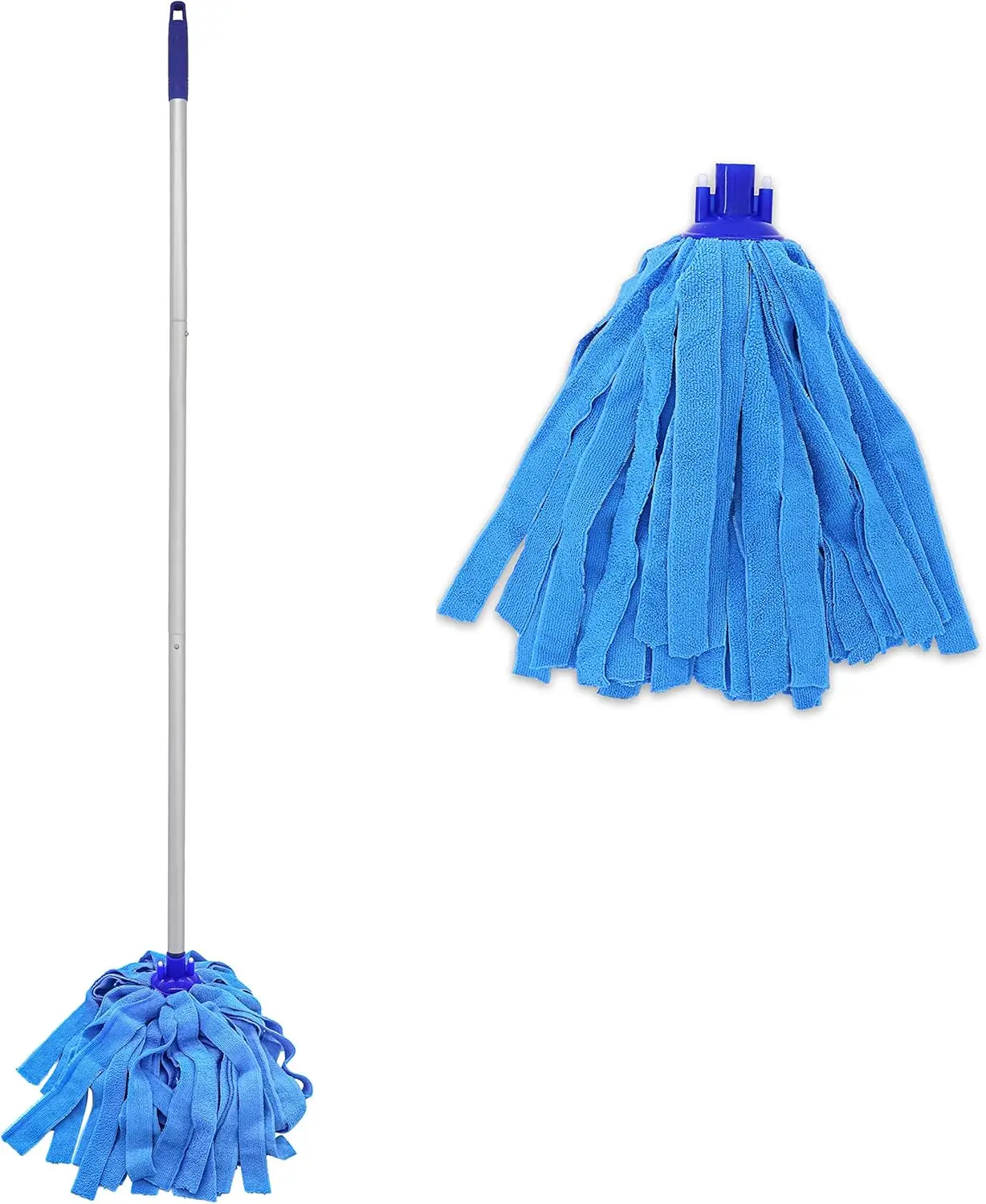 

Microfiber Mop with Extendable Pole for Hardwood Floors, 2 Washable Mop Heads
