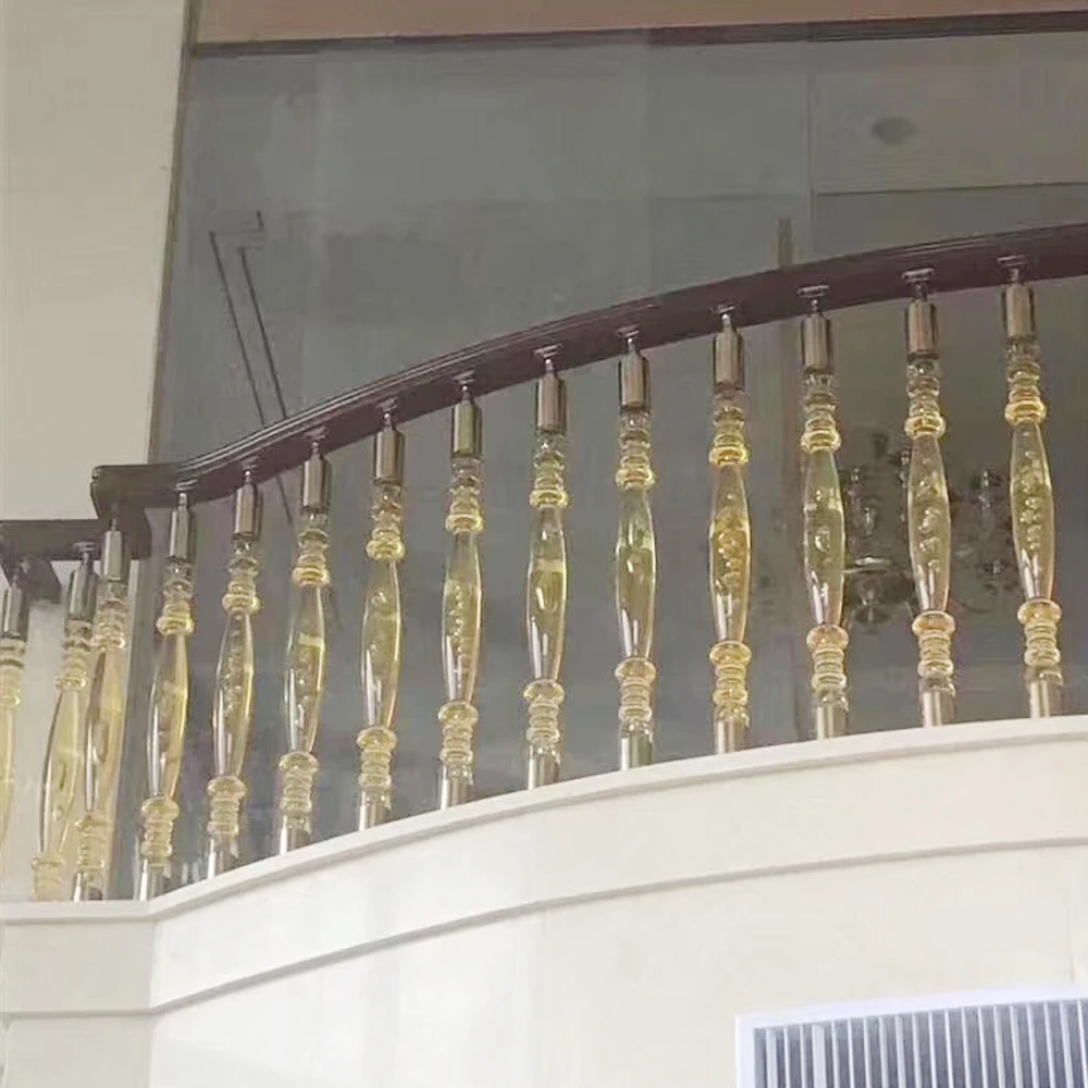 التخصيص المألوف التصميم الحديث درابزين الدرج الكريستالي للكرات المجوفة درابزين المنزل