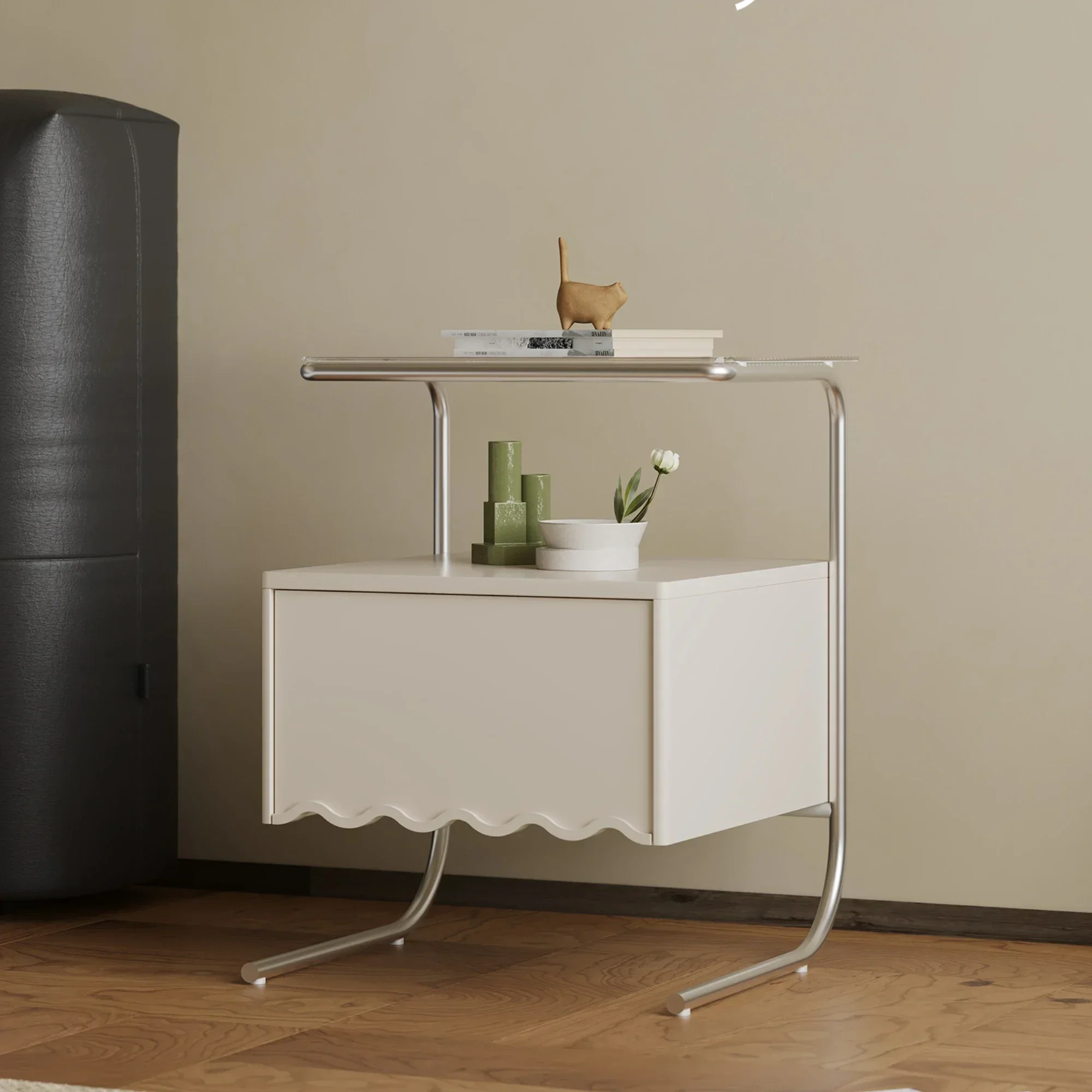 

Bedside Table White Simple Modern Small Apartment Storage