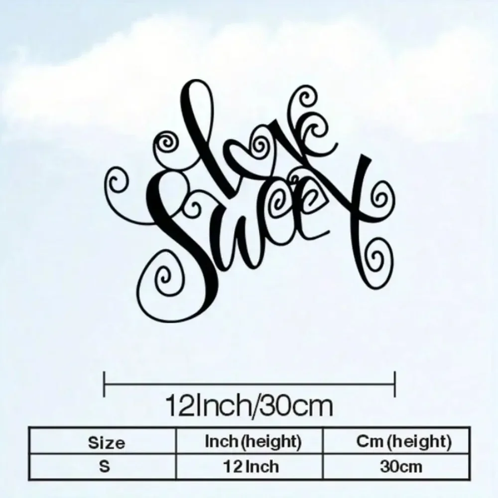 CIFBUY Iron Wall Art Love Is Sweet Metal Waterproof Sculpture For Home Entryway Hanging Decor Script Gift