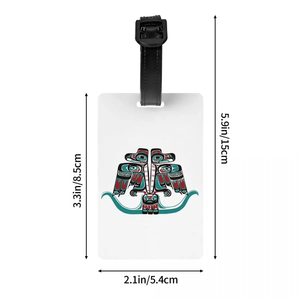 Etiqueta de equipaje de Haida Tlingit Thunderbird de la Costa Noroeste del Pacífico etiqueta de identificación de cubierta de privacidad de equipaje