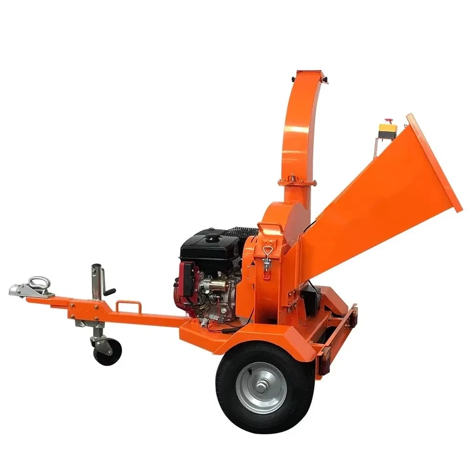 Cutting 5cm Small Movable Garden Tool Tree Branch Log Chipper Shredder With 6 Gas Motor Belt Drive