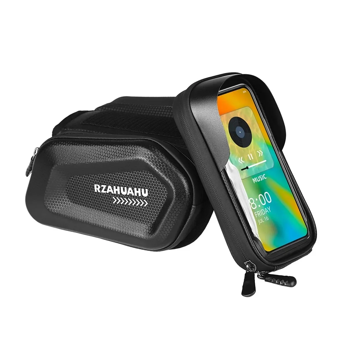 Bike Phone Hard Case Waterproof Reflective Large Capacity Top Tube Bag MTB Road Bicycle Saddle Bag Head Bag Front Beam Bag image 3