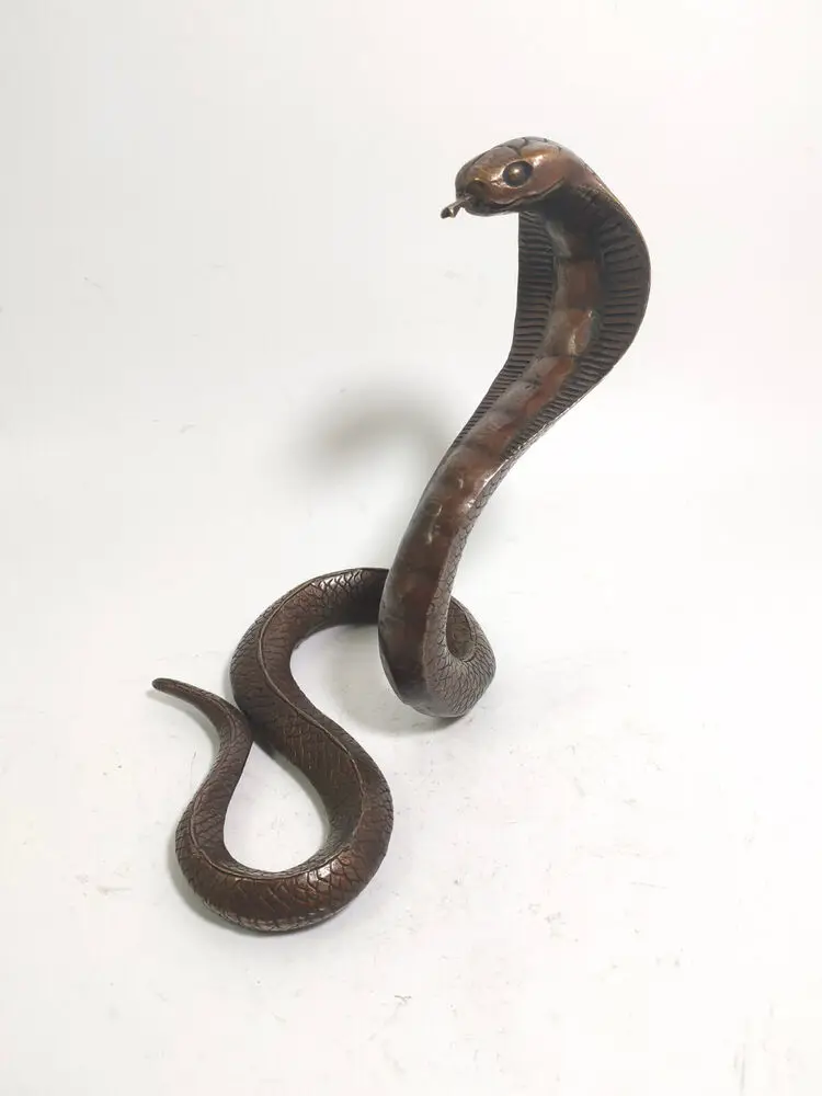 7 inch bronze art sculpture cobra