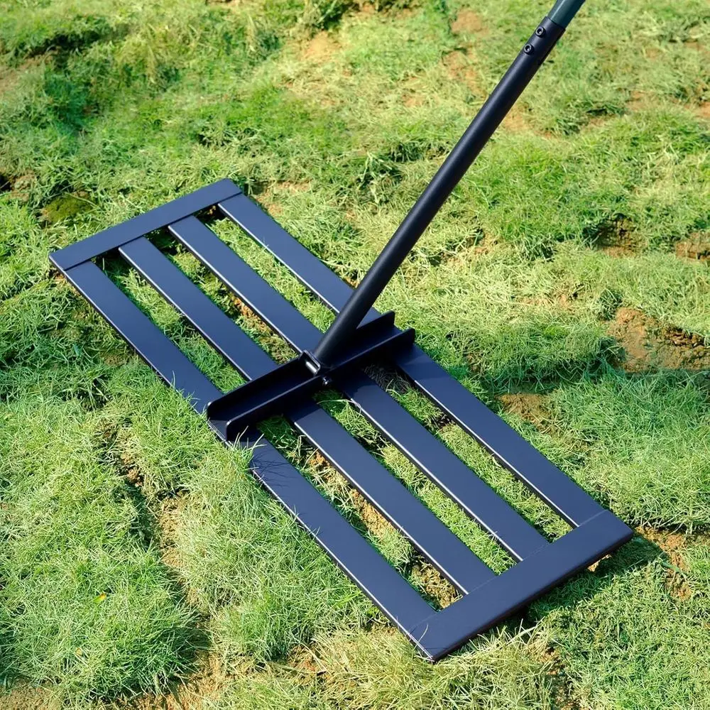 

Грабли для выравнивания газона, 30''x10'', длина ручки 78 дюймов, нержавеющая сталь, регулируемая ручка, для заднего двора, сада, гольф-полей