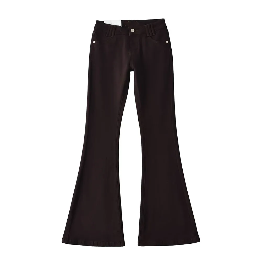 

Европейские и американские весенне-осенние новые женские слегка расклешенные брюки со средней и низкой талией, модные городские утягивающие джинсы