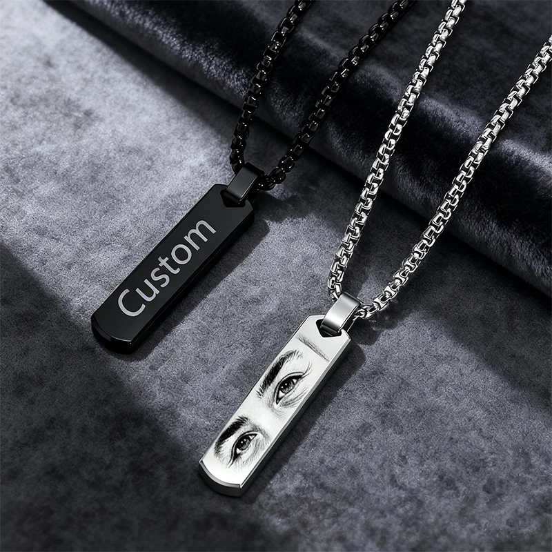 

Нержавеющая сталь индивидуальное имя глаз фото картина кулон ожерелье ювелирные изделия мужчина женщина personalizado медальон collares de pareja подарок