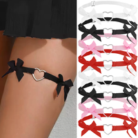 Gothic Heart Lolita Leg Garter Anime Elastic Bowknot Leg Ring Choker Thigh Ring Role Cosplay Leg Ring Wedding Sexy Lace Garter