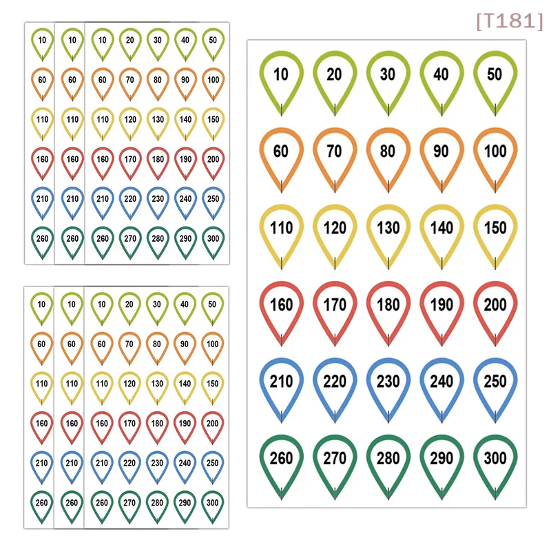 

[E] 10 Sheets Rifle Scope Turret Sticker Set Scope Adjustment Dope Stickers Rifle Scope Turret Tags For Distance Markers