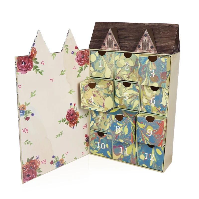 Customization.Wholesale Customizable Advent Calendar Gift Box with Custom logo Printed Advent Calendar Box