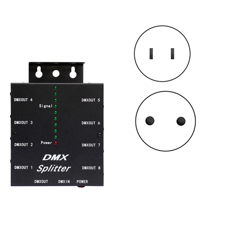 DMX512 Spillter 8 Ports Channels Isolated 3Pin Optical Istribution Amplifier For DJ Disco DMX Stage Lighting