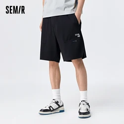 Semir Men Shorts Casual Mid-Length Pants Cool And Elastic Drawstring Design Loose Fit Shorts Knitted Jogger Style